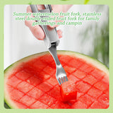 Maxbell 2 in 1 Watermelon Fork Slicer Fruit Cutter Tools for Family Gathering Picnic