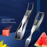 Maxbell 2 in 1 Watermelon Fork Slicer Fruit Cutter Tools for Family Gathering Picnic