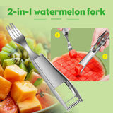 Maxbell 2 in 1 Watermelon Fork Slicer Fruit Cutter Tools for Family Gathering Picnic