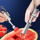 Maxbell 2 in 1 Watermelon Fork Slicer Fruit Cutter Tools for Family Gathering Picnic