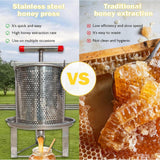 Maxbell Honey Press Machine Sturdy Manual Fruit Wine Press for Grape Olive Oil Juice 1  Filtration Mesh