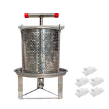 Maxbell Honey Press Machine Sturdy Manual Fruit Wine Press for Grape Olive Oil Juice 5 Filtration Meshes