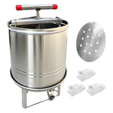 Maxbell Large Honey Presser Honey Separator Fruit Wine Press for Vinasse Juice Grape 3 Filtration bags