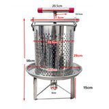 Maxbell Large Honey Presser Honey Separator Wine Making for Oil Pomace Grape Vinasse 5 filtration bags
