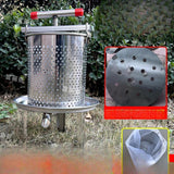 Maxbell Large Honey Presser with T Hand Household Crusher for Oil Pomace Grape Juice 5 filtration bags