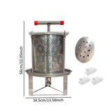 Maxbell Large Honey Presser with T Hand Household Crusher for Oil Pomace Grape Juice 5 filtration bags