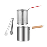 Maxbell Deep Frying Pot Easy to Clean Deep Fryer Pot for Chicken French Fries Donuts with Tongs