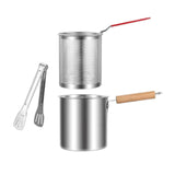 Maxbell Deep Frying Pot Easy to Clean Deep Fryer Pot for Chicken French Fries Donuts with Tongs