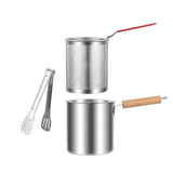 Maxbell Deep Frying Pot Easy to Clean Deep Fryer Pot for Chicken French Fries Donuts with Tongs
