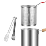 Maxbell Deep Frying Pot Easy to Clean Deep Fryer Pot for Chicken French Fries Donuts with Tongs