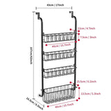 Maxbell over The Door Pantry Organizer Hanging Baskets for Playroom Bathroom Laundry 40cmx16.5cmx107cm