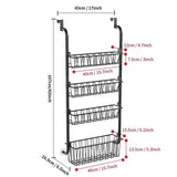 Maxbell over The Door Pantry Organizer Hanging Baskets for Playroom Bathroom Laundry 40cmx16.5cmx107cm