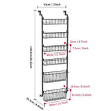 Maxbell over The Door Pantry Organizer Hanging Baskets for Playroom Bathroom Laundry 40cmx16.5cmx148.5cm