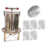 Maxbell Honey Extractor Beekeeping Supplies Crusher for Vinasse Honeycomb Oil Pomace 5 Filtration Meshes