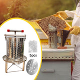 Maxbell Honey Extractor Beekeeping Supplies Crusher for Vinasse Honeycomb Oil Pomace 5 Filtration Meshes