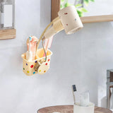 Maxbell Hair Dryer Storage Rack Multipurpose with Suction Cup for Bedroom Hotel Door Pink