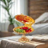 Maxbell Seashell Fruit Bowl Portable Zinc Alloy Display for Living Room Parties Nuts 30cmx35cmx21cm