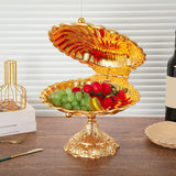 Maxbell Seashell Fruit Bowl Portable Zinc Alloy Display for Living Room Parties Nuts 30cmx35cmx21cm