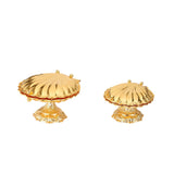 Maxbell Seashell Fruit Bowl Portable Zinc Alloy Display for Living Room Parties Nuts 30cmx35cmx21cm