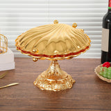 Maxbell Seashell Fruit Bowl Portable Zinc Alloy Display for Living Room Parties Nuts 20cmx23cmx13cm