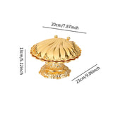 Maxbell Seashell Fruit Bowl Portable Zinc Alloy Display for Living Room Parties Nuts 20cmx23cmx13cm