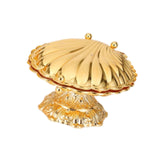 Maxbell Seashell Fruit Bowl Portable Zinc Alloy Display for Living Room Parties Nuts 20cmx23cmx13cm