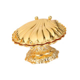 Maxbell Seashell Fruit Bowl Portable Zinc Alloy Display for Living Room Parties Nuts 20cmx23cmx13cm