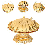 Maxbell Seashell Fruit Bowl Portable Zinc Alloy Display for Living Room Parties Nuts 20cmx23cmx13cm
