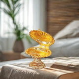 Maxbell Seashell Fruit Bowl Portable Zinc Alloy Display for Living Room Parties Nuts 20cmx23cmx13cm