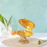 Maxbell Seashell Fruit Bowl Portable Zinc Alloy Display for Living Room Parties Nuts 20cmx23cmx13cm