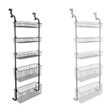 Maxbell over Door Basket Carbon Steel Hanging Storage Rack for Closet Nursery Snacks Black