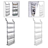 Maxbell over Door Basket Carbon Steel Hanging Storage Rack for Closet Nursery Snacks Black