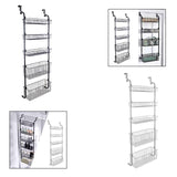 Maxbell over Door Basket Carbon Steel Hanging Storage Rack for Closet Nursery Snacks Black