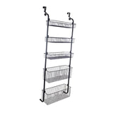 Maxbell over Door Basket Carbon Steel Hanging Storage Rack for Closet Nursery Snacks Black