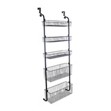 Maxbell over Door Basket Carbon Steel Hanging Storage Rack for Closet Nursery Snacks Black