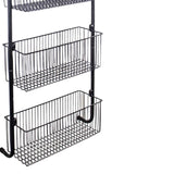 Maxbell over Door Basket Carbon Steel Hanging Storage Rack for Closet Nursery Snacks Black