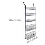 Maxbell over Door Basket Carbon Steel Hanging Storage Rack for Closet Nursery Snacks Black