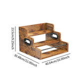 Maxbell Wine Rack Wooden 3 Tiered Cabinet Wine Holder for Living Room Cabinet Pantry