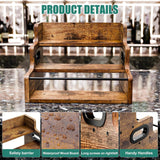 Maxbell Wine Rack Wooden 3 Tiered Cabinet Wine Holder for Living Room Cabinet Pantry