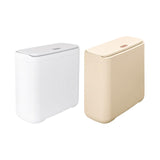 Maxbell Trash Can with Lid Household Toilet Wastebasket for Kitchen Bathroom Bedroom White