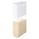 Maxbell Trash Can with Lid Household Toilet Wastebasket for Kitchen Bathroom Bedroom White