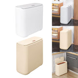 Maxbell Trash Can with Lid Household Toilet Wastebasket for Kitchen Bathroom Bedroom White