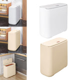 Maxbell Trash Can with Lid Household Toilet Wastebasket for Kitchen Bathroom Bedroom White