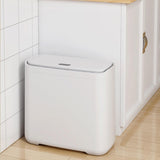 Maxbell Trash Can with Lid Household Toilet Wastebasket for Kitchen Bathroom Bedroom White