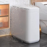 Maxbell Trash Can with Lid Household Toilet Wastebasket for Kitchen Bathroom Bedroom White