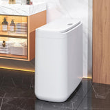 Maxbell Trash Can with Lid Household Toilet Wastebasket for Kitchen Bathroom Bedroom White