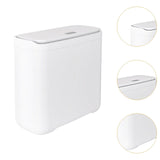 Maxbell Trash Can with Lid Household Toilet Wastebasket for Kitchen Bathroom Bedroom White