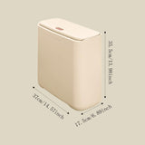Maxbell Trash Can with Lid Household Toilet Wastebasket for Kitchen Bathroom Bedroom Beige