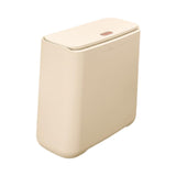 Maxbell Trash Can with Lid Household Toilet Wastebasket for Kitchen Bathroom Bedroom Beige