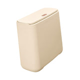 Maxbell Trash Can with Lid Household Toilet Wastebasket for Kitchen Bathroom Bedroom Beige